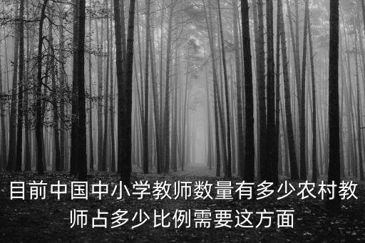全國(guó)教師人數(shù)，目前中國(guó)中小學(xué)教師數(shù)量有多少農(nóng)村教師占多少比例需要這方面