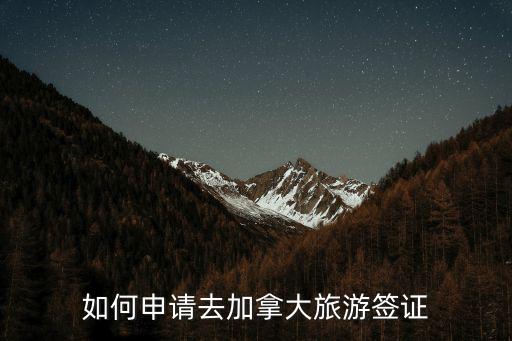 如何申請去加拿大旅游簽證