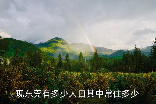 現(xiàn)東莞有多少人口其中常住多少