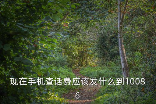 查話費發什么到10086，現在手機查話費應該發什么到10086