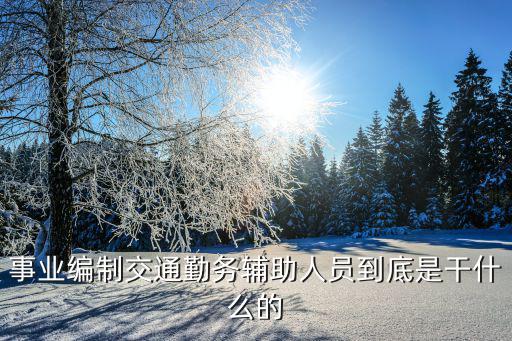 事業(yè)編制交通勤務輔助人員到底是干什么的