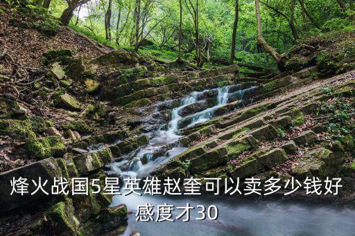 烽火戰國5星英雄趙奎可以賣多少錢好感度才30
