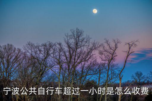 寧波公共自行車(chē)超過(guò)一小時(shí)是怎么收費(fèi)