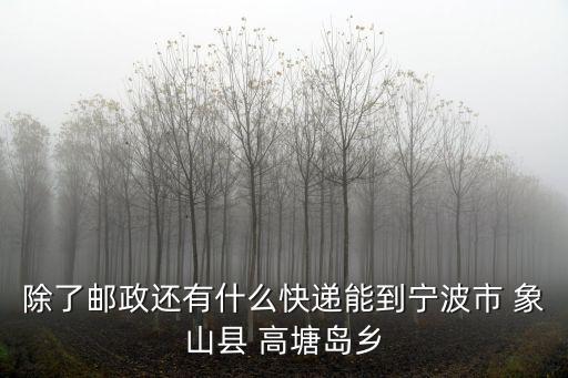 除了郵政還有什么快遞能到寧波市 象山縣 高塘島鄉(xiāng)