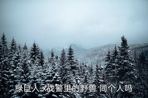 綠巨人 x戰警里的野獸 同個人嗎