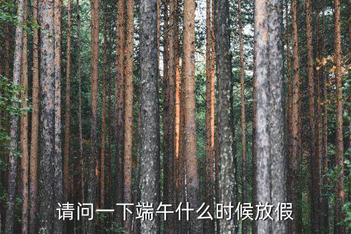 請問一下端午什么時候放假