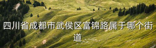 四川省成都市武侯區(qū)富錦路屬于哪個(gè)街道