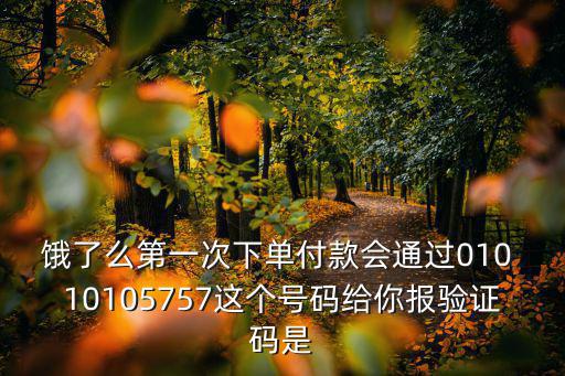 10105757，餓了么第一次下單付款會通過010 10105757這個號碼給你報驗證碼是