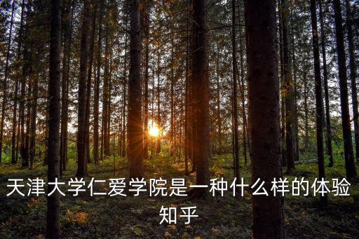 仁愛學院，天津大學仁愛學院是一種什么樣的體驗知乎