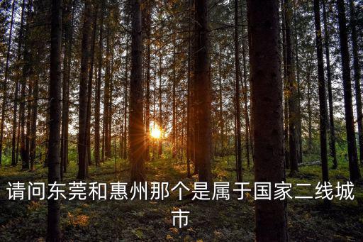 請(qǐng)問(wèn)東莞和惠州那個(gè)是屬于國(guó)家二線(xiàn)城市