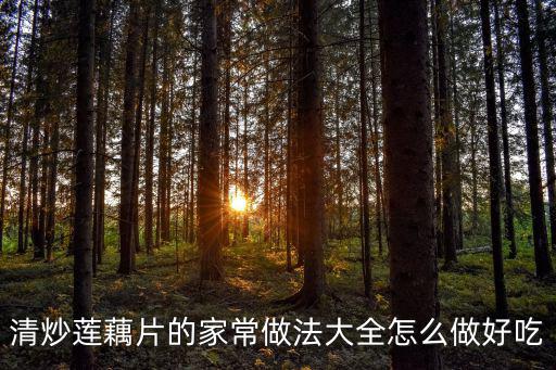 清炒蓮藕片的家常做法大全怎么做好吃