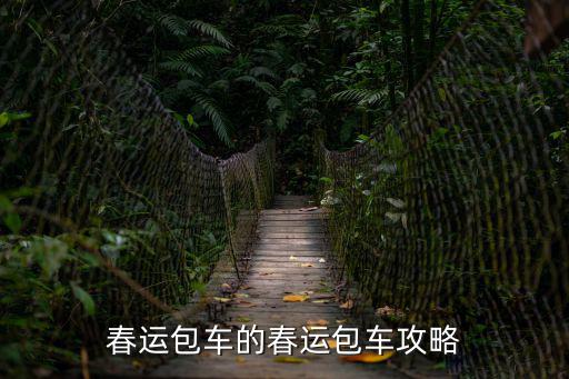 春運包車的春運包車攻略