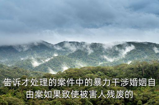 告訴才處理的案件中的暴力干涉婚姻自由案如果致使被害人殘廢的