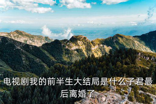 電視劇我的前半生大結(jié)局是什么子君最后離婚了
