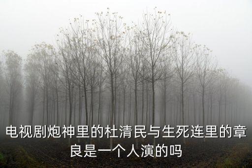 杜清明，炮神杜清明扮演者是誰有原型嗎角色介紹結局怎么死的