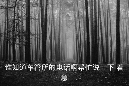 誰知道車管所的電話啊幫忙說一下 著急