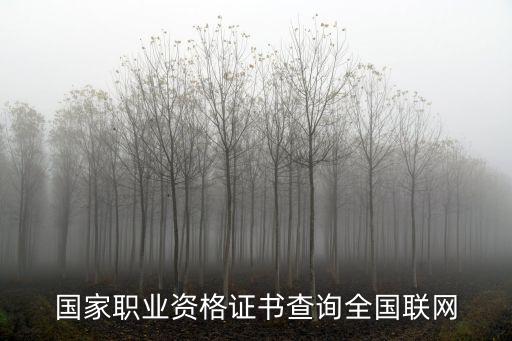 國家職業資格證書查詢全國聯網