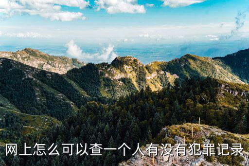網(wǎng)上怎么可以查一個人有沒有犯罪記錄