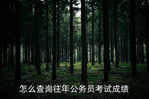 怎么查詢往年公務員考試成績
