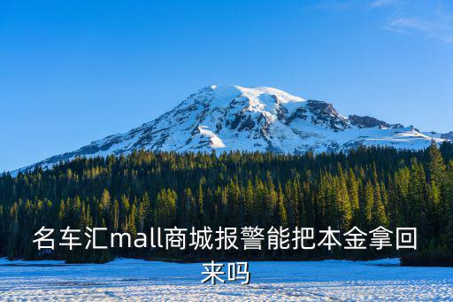 名車匯mall商城報警能把本金拿回來嗎
