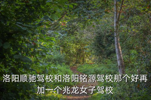 洛陽順馳駕校和洛陽銘源駕校那個好再加一個兆龍女子駕校