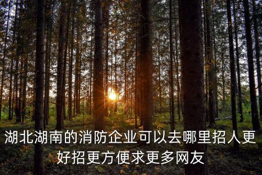 湖北湖南的消防企業(yè)可以去哪里招人更好招更方便求更多網(wǎng)友