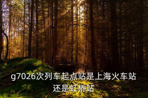 g7026次列車起點(diǎn)站是上海火車站還是虹橋站