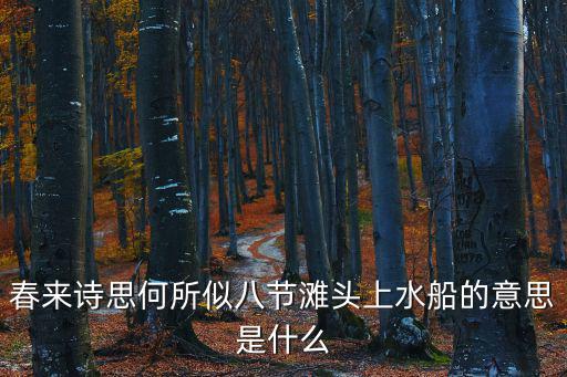 春來詩思何所似八節灘頭上水船的意思是什么