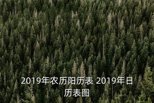 2019年農(nóng)歷陽(yáng)歷表 2019年日歷表圖