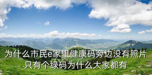 為什么市民e家里健康碼旁邊沒有照片只有個綠碼為什么大家都有