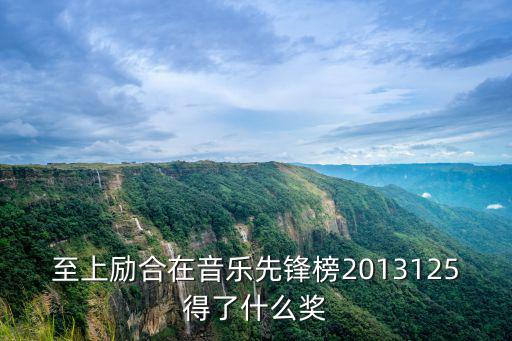 至上勵(lì)合在音樂先鋒榜2013125得了什么獎(jiǎng)