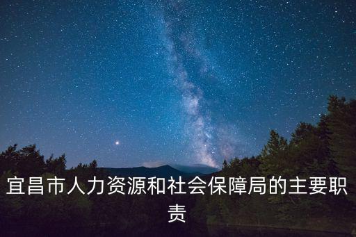 宜昌市人力資源和社會保障局的主要職責
