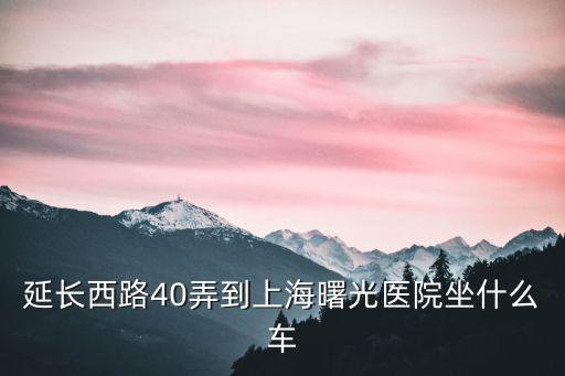 延長(zhǎng)西路40弄到上海曙光醫(yī)院坐什么車