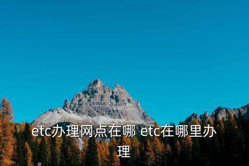 etc辦理網點，武漢高速etc免費辦理點