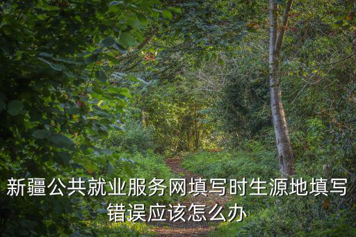新疆公共就業(yè)服務(wù)網(wǎng)，新疆公共就業(yè)服務(wù)網(wǎng)填寫時生源地填寫錯誤應(yīng)該怎么辦