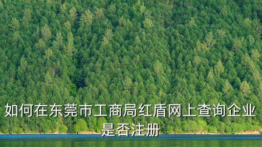 如何在東莞市工商局紅盾網上查詢企業是否注冊