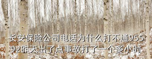 長(zhǎng)安保險(xiǎn)公司電話為什么打不通95592昨天出了點(diǎn)事故打了一個(gè)多小時(shí)