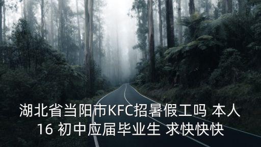 湖北省當(dāng)陽市KFC招暑假工嗎 本人16 初中應(yīng)屆畢業(yè)生 求快快快