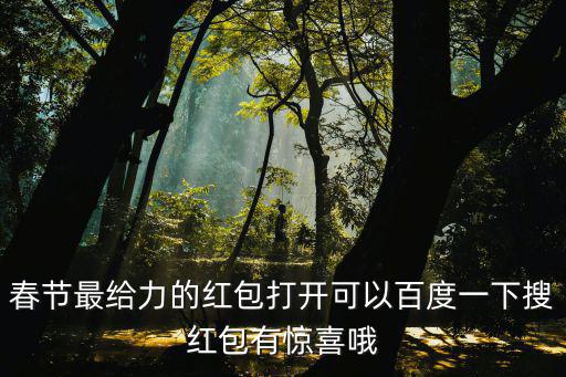 春節最給力的紅包打開可以百度一下搜紅包有驚喜哦