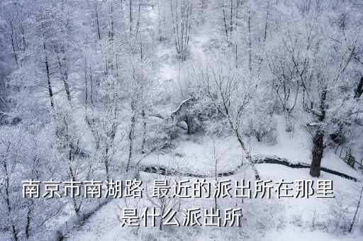 南京市南湖路 最近的派出所在那里 是什么派出所