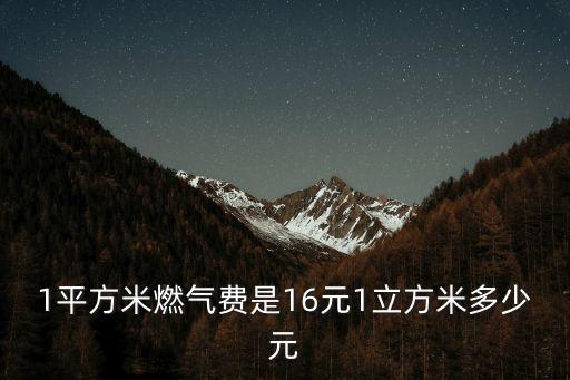 1平方米燃氣費是16元1立方米多少元