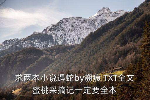 求兩本小說遇蛇by溯痕 TXT全文蜜桃采摘記一定要全本
