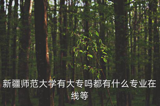 新疆師范大學有大專嗎都有什么專業在線等