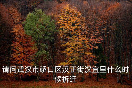 請問武漢市硚口區漢正街漢宜里什么時候拆遷