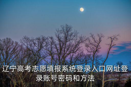 遼寧高考志愿填報系統登錄入口網址登錄賬號密碼和方法