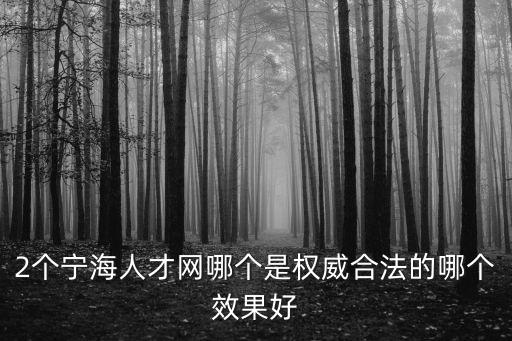 2個寧海人才網哪個是權威合法的哪個效果好