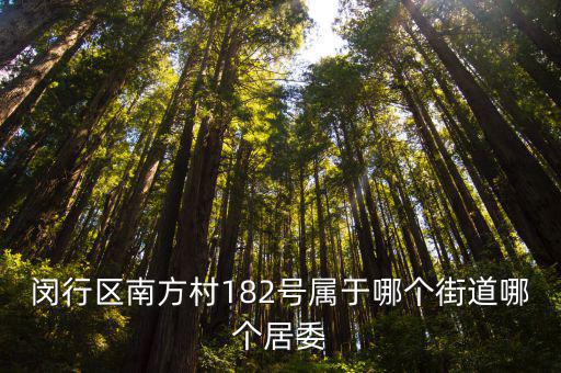 閔行區南方村182號屬于哪個街道哪個居委