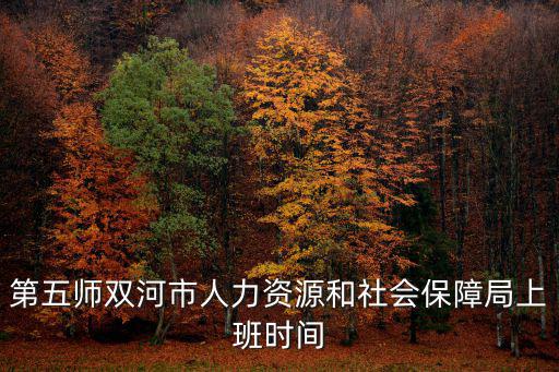 第五師雙河市人力資源和社會保障局上班時間