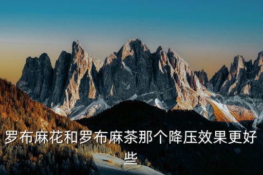 羅布麻花和羅布麻茶那個降壓效果更好些