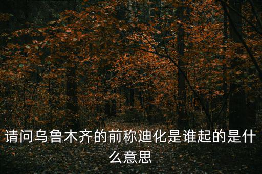 請問烏魯木齊的前稱迪化是誰起的是什么意思